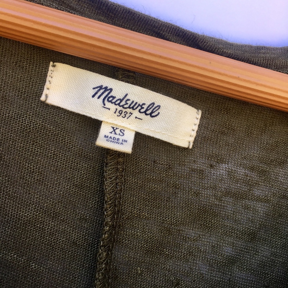 Madewell Olive Notch-Neck Linen Tank - Picture 3 of 5